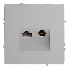 Изображение Розетка телевизионная встраиваемая VOLTUM S70 TV+RJ45 кат. 6 (серый)