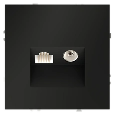 Изображение Розетка телевизионная встраиваемая VOLTUM S70 TV+RJ45 кат. 6 (черный матовый)