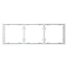 Изображение Рамка пластиковая VOLTUM S70 на 3 поста (белый матовый)